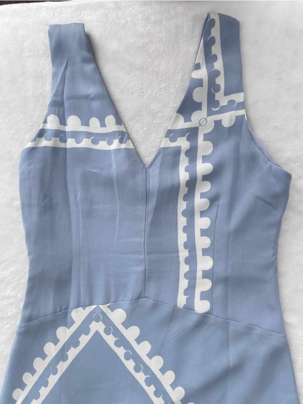 MON RENN Serape Sleeveless Blue Postcards Fitted Maxi Dress--NWT--10/M - Picture 10 of 16